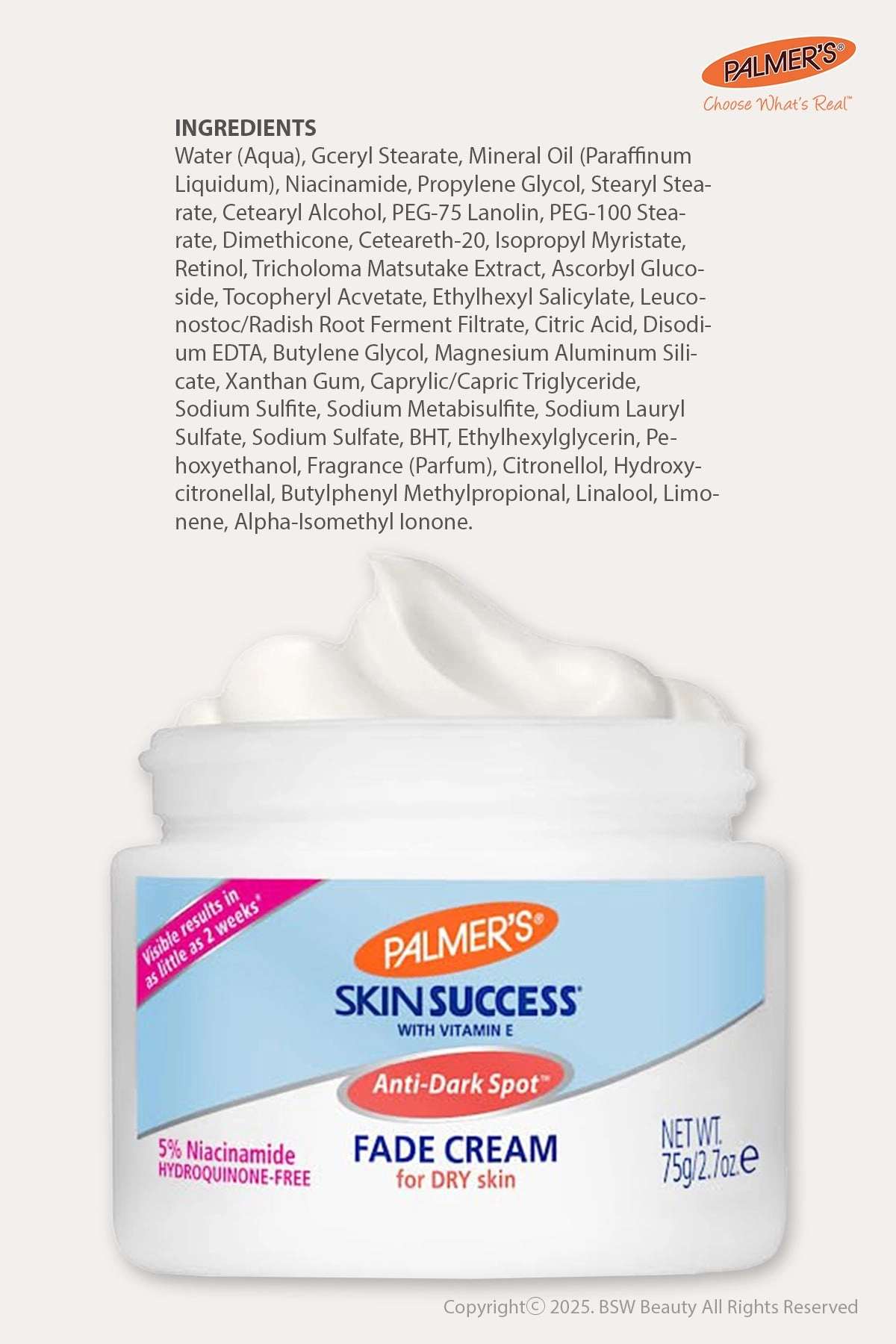 PALMER'S SKIN SUCCESS ANTI-DARK SPOT FADE CREAM