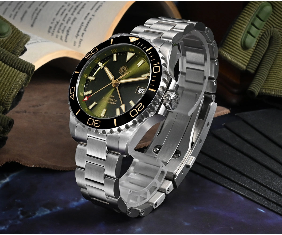 San Martin 39mm Diver GMT Watch SN0136