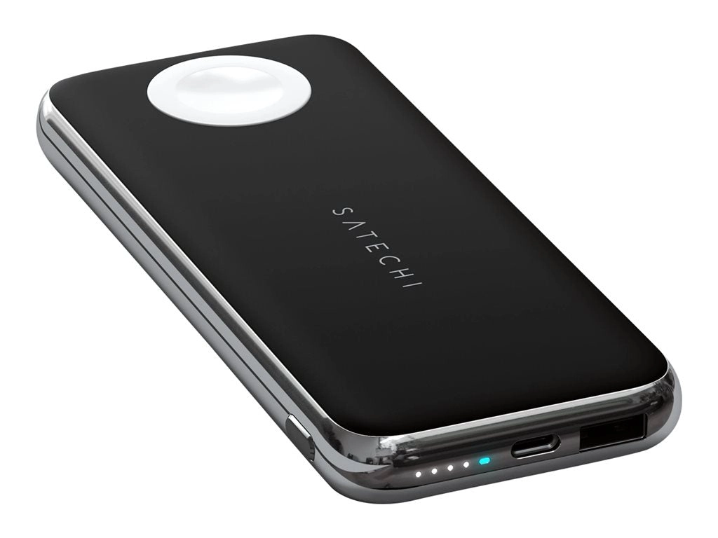 Satechi Quatro - Wireless power bank - 10000 mAh - 18 Watt - 2 output connectors (USB, 24 pin USB-C) - for Apple AirPods (wireless ST-UC10WPBM