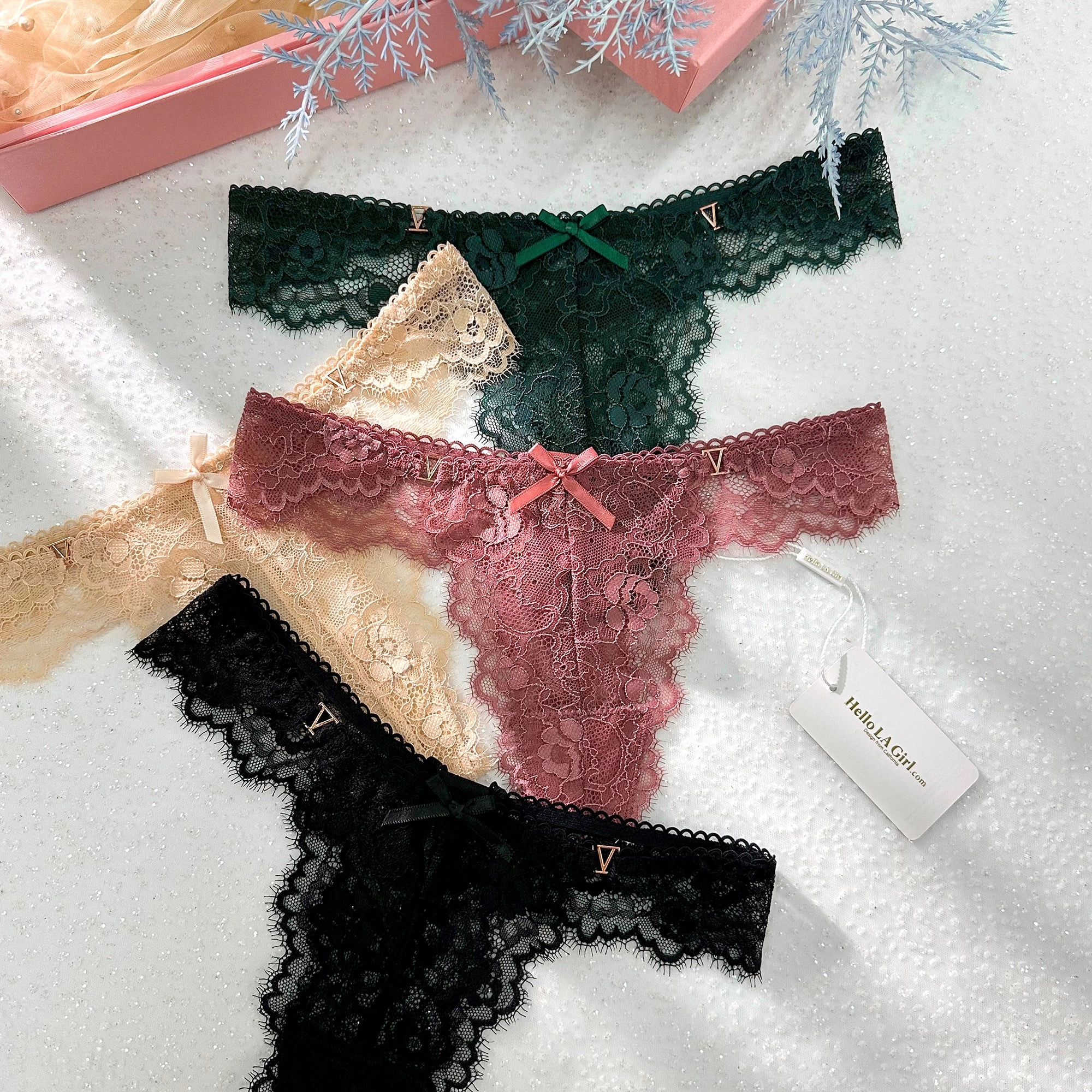 Sexy Lace Low Waist Cutout Back Cross Hot Sheer Thong 4 Color