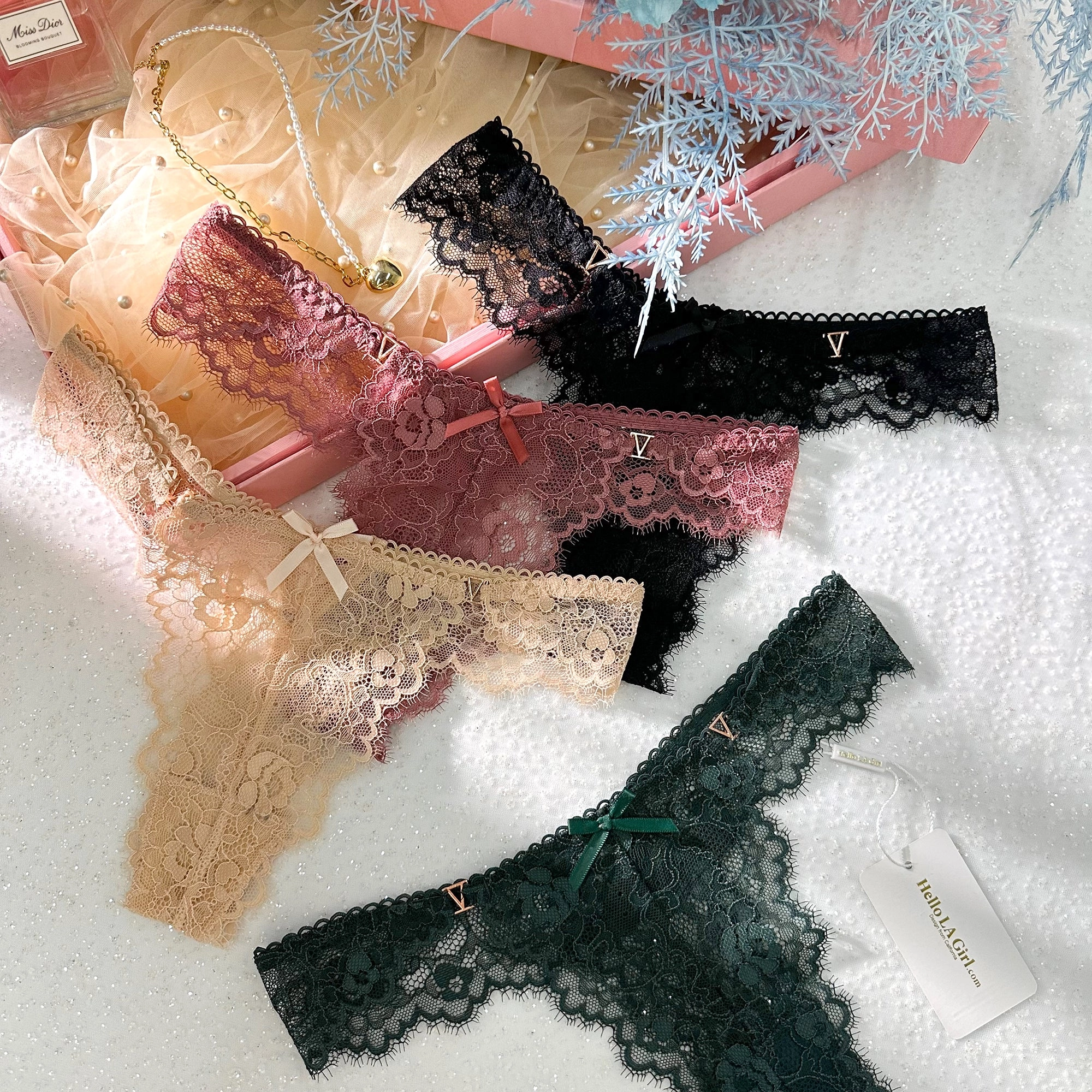 Sexy Lace Low Waist Cutout Back Cross Hot Sheer Thong 4 Color