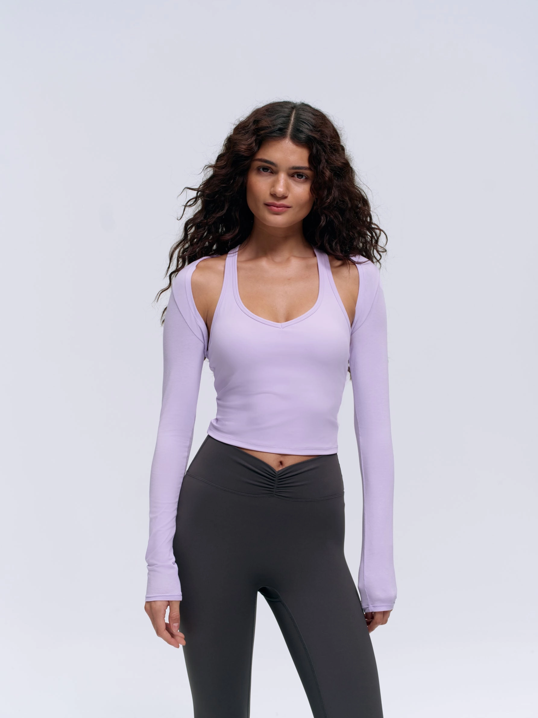 Sheer Cropped Bolero  - Lilac Purple