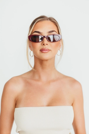 Sophie Acetate Cat Eye Sunglasses in Burgundy