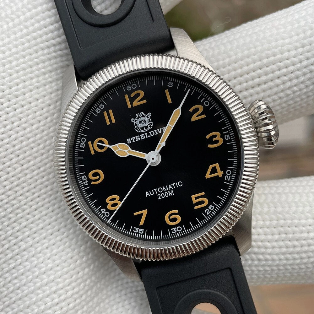Steeldive SD1906 Carved Coin Bezel NH35 Automatic Watch