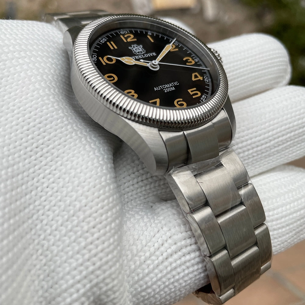 Steeldive SD1906 Carved Coin Bezel NH35 Automatic Watch