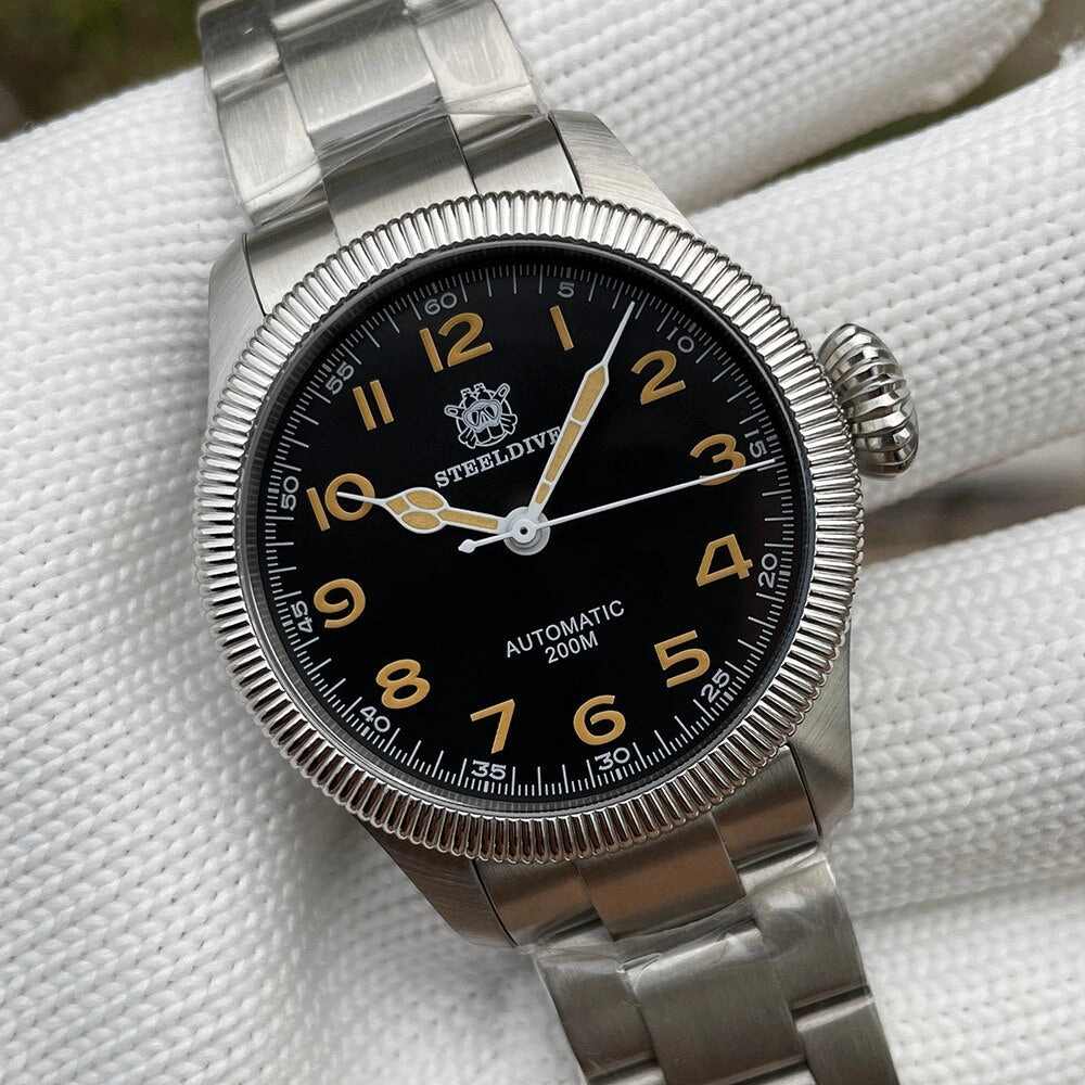 Steeldive SD1906 Carved Coin Bezel NH35 Automatic Watch