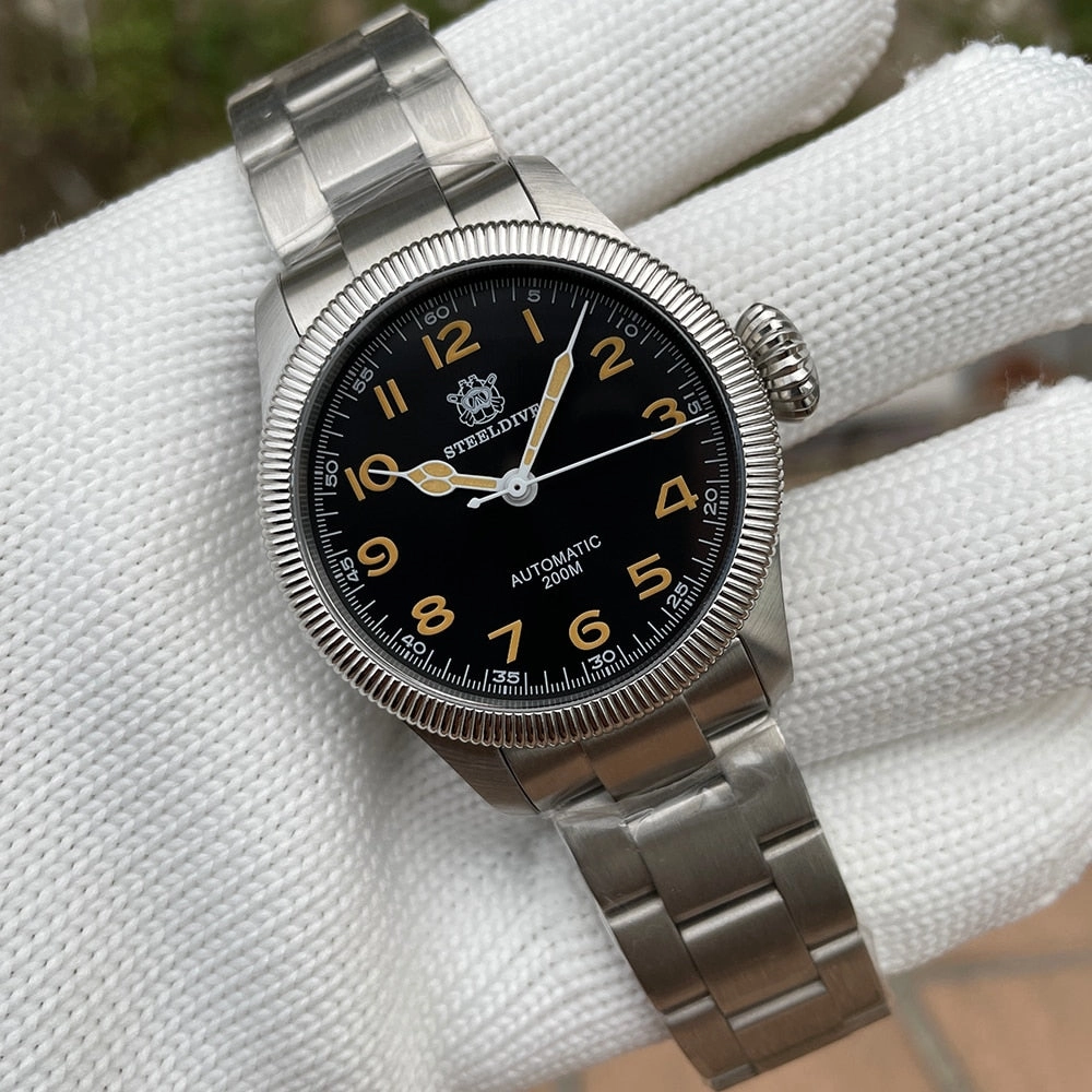 Steeldive SD1906 Carved Coin Bezel NH35 Automatic Watch