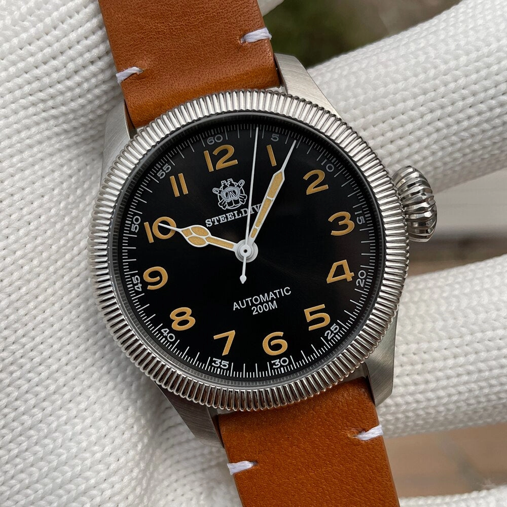 Steeldive SD1906 Carved Coin Bezel NH35 Automatic Watch