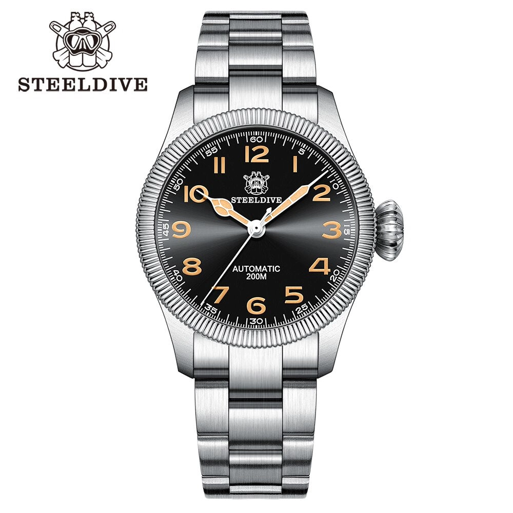 Steeldive SD1906 Carved Coin Bezel NH35 Automatic Watch