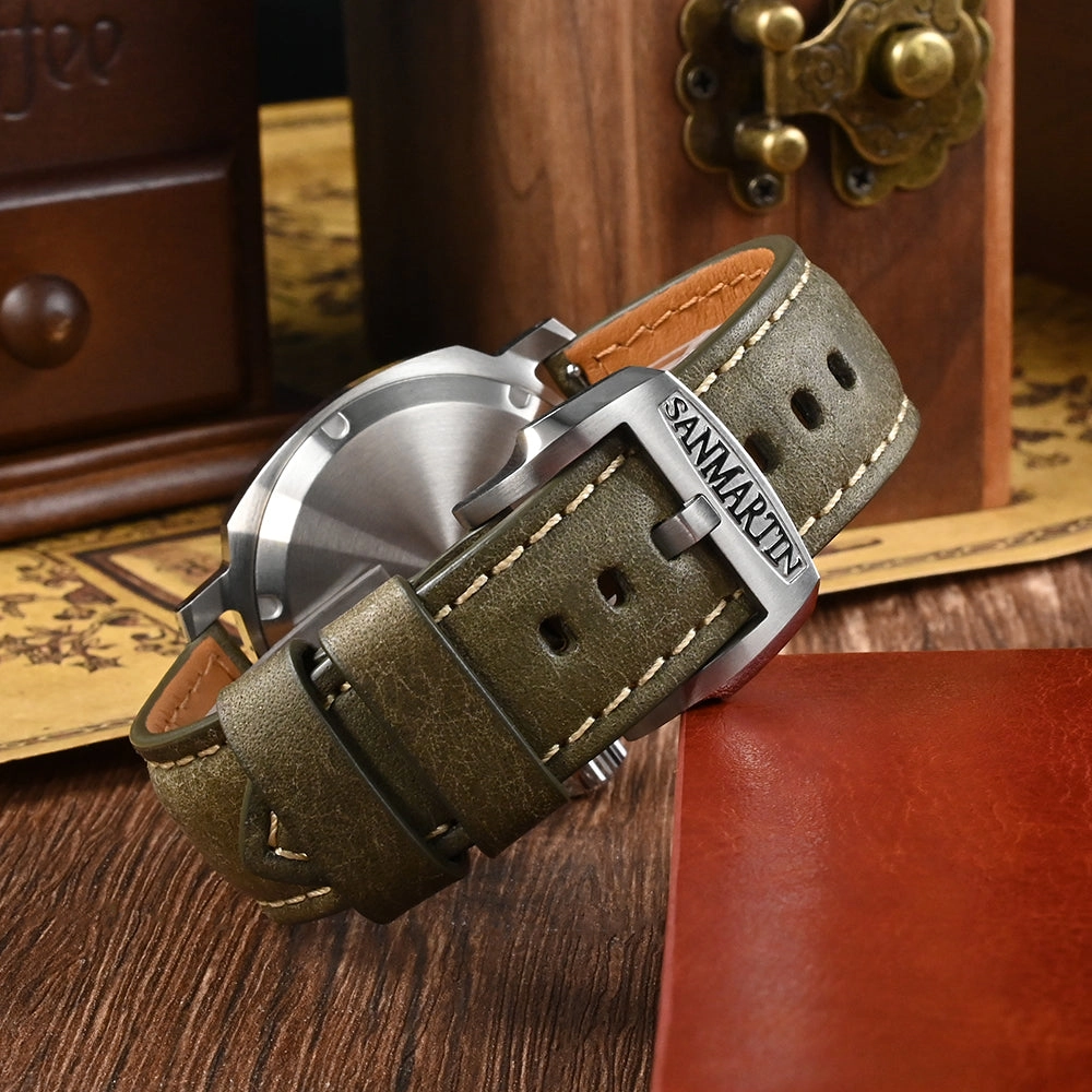 ★SuperDeals★San Martin 40mm Vintage Automatic Men Watch SN0065G