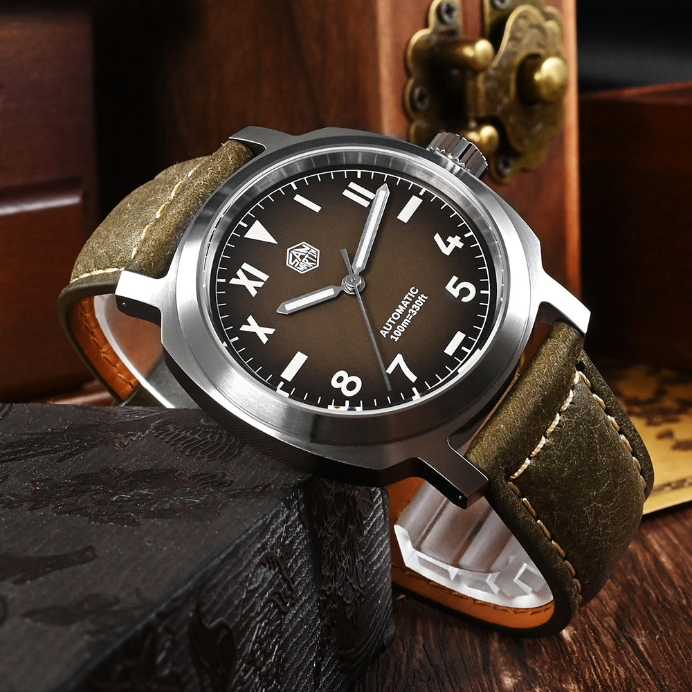 ★SuperDeals★San Martin 40mm Vintage Automatic Men Watch SN0065G