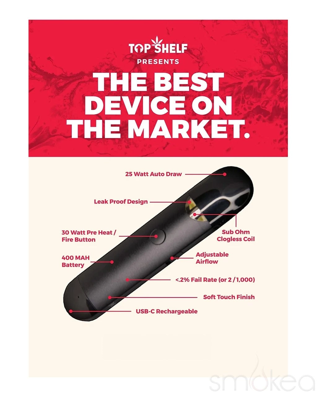 Top Shelf Hemp 2g Live Resin Blend Disposable Vape - Ice Cream Cake