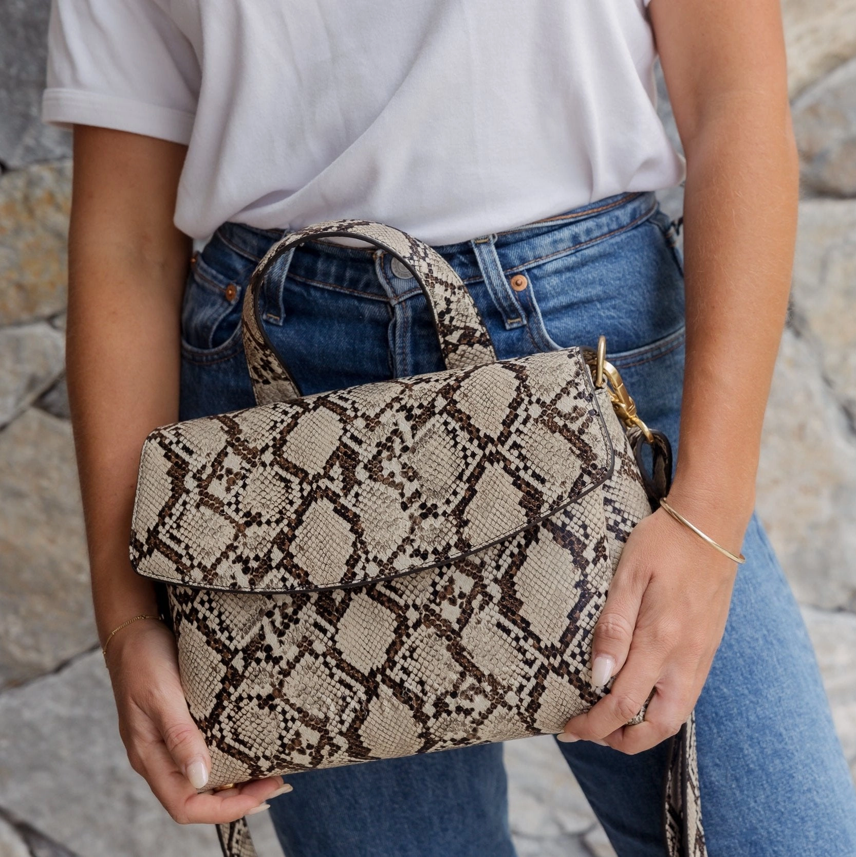 Tryhard Leather Crossbody Bag -- Snake