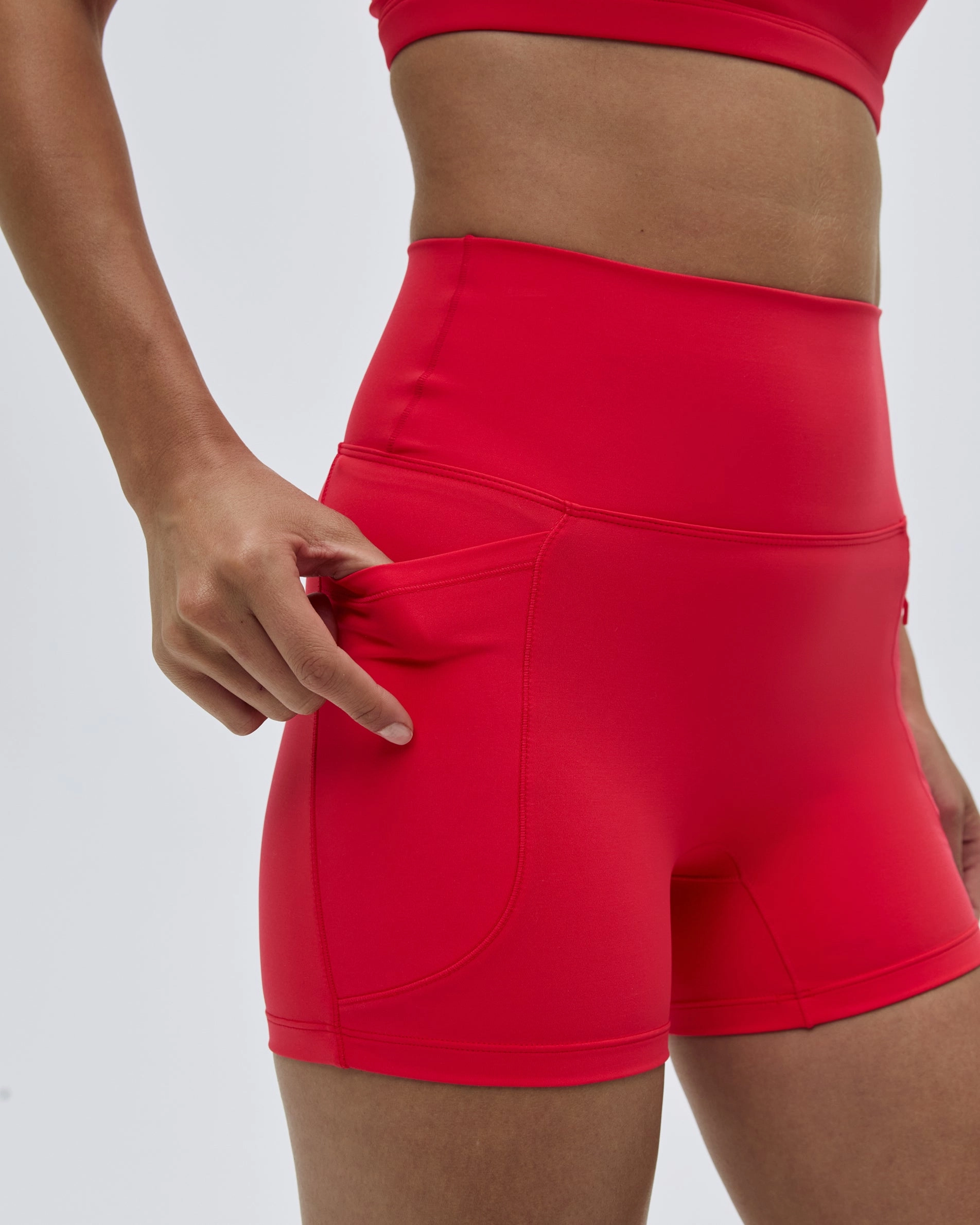Ultimate Ultra Crop Pocket Shorts - Apple Red