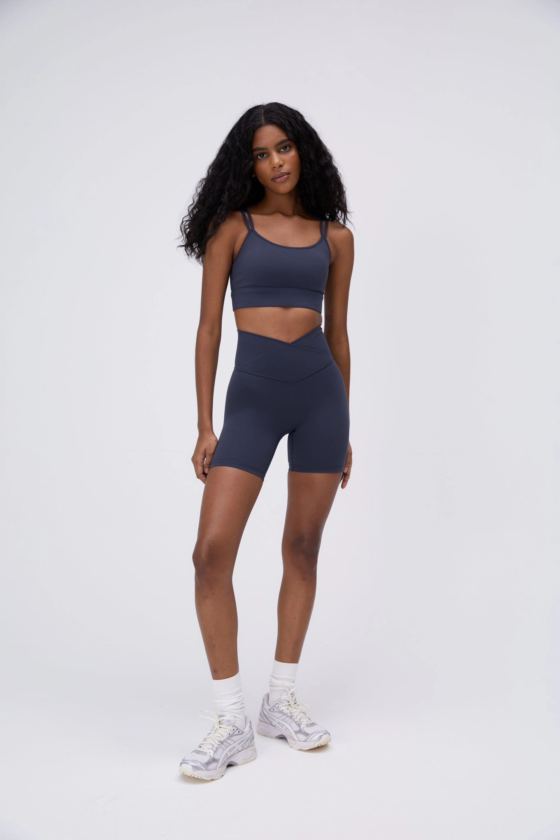Ultimate Wrap Over Crop Shorts - Midnight Blue