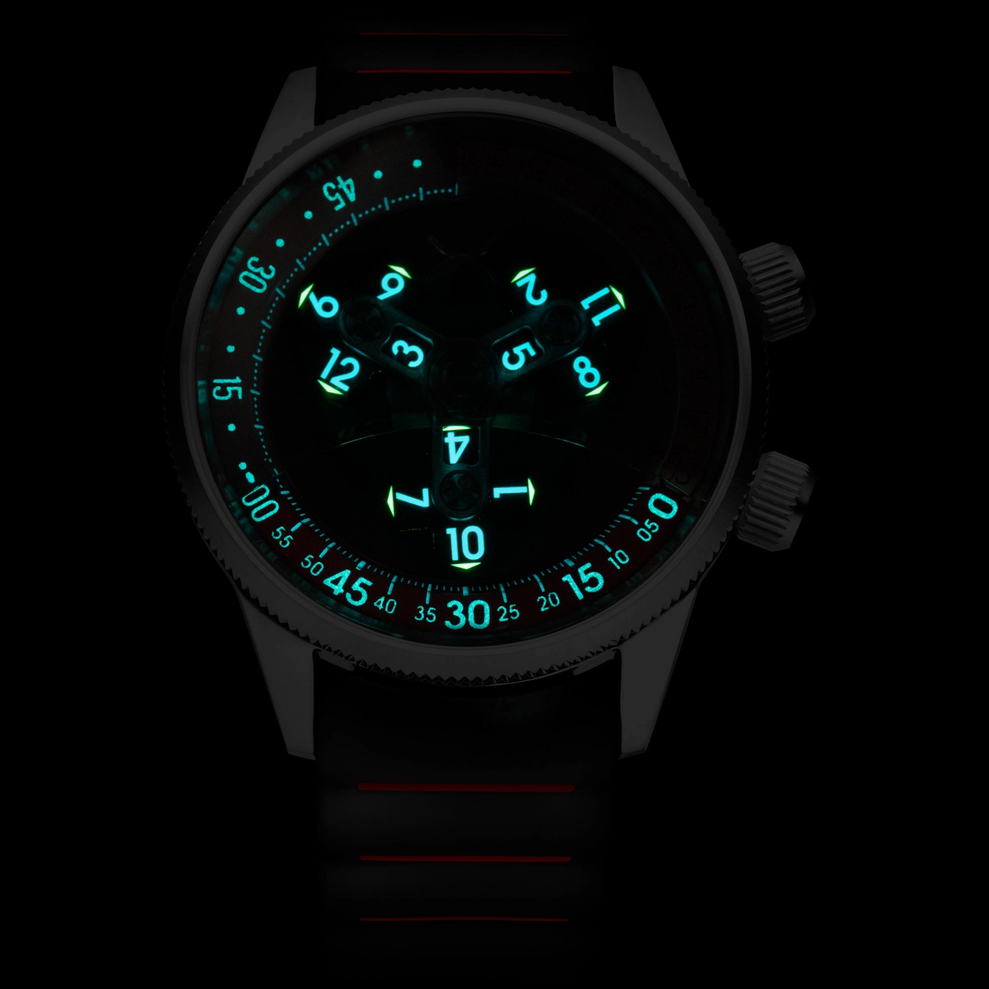 Vendetta II Automatic Wandering Hour Oxblood Black