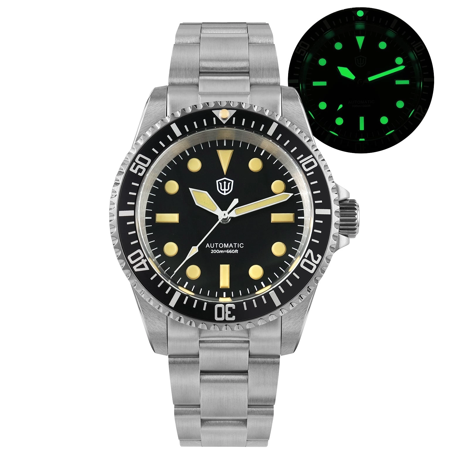 ★WeeklyDeals★Watchdives WD5513 38mm Vintage Sub Dive Watch
