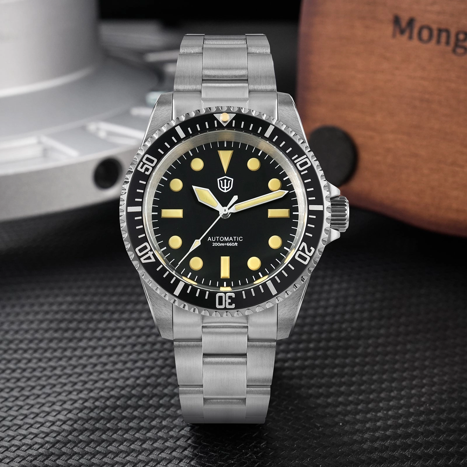 ★WeeklyDeals★Watchdives WD5513 38mm Vintage Sub Dive Watch